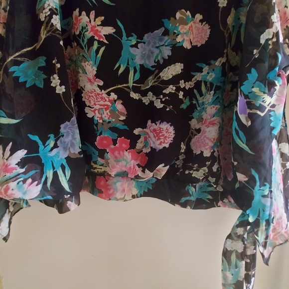Addition Elle Floral Blouse With Side Tie - Picture 6 of 6